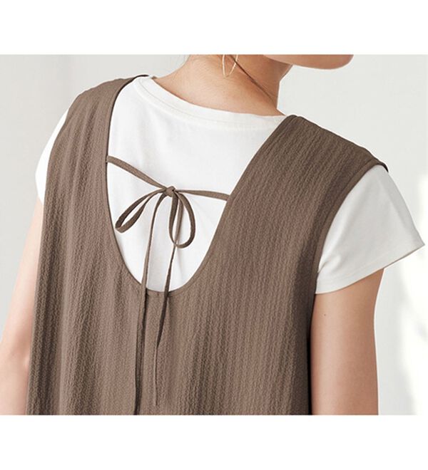 BELLUNA（ベルーナ）の「サラっと素材バックリボンワンピース（その他ワンピース）」｜詳細画像