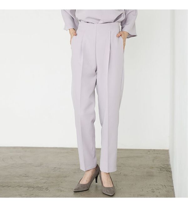 GeeRA（ジーラ）の「ミニ衿ペプラムデザインセットアップ（パンツスーツ）」｜詳細画像