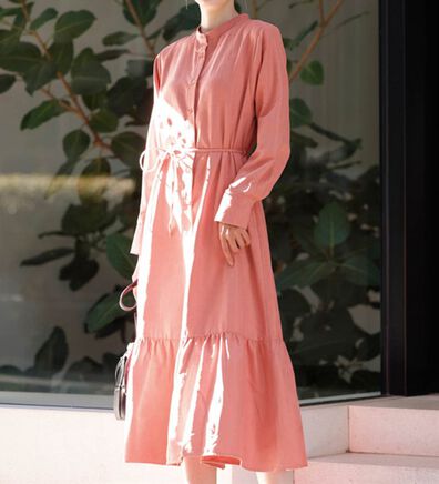 RANAN（ラナン）の「コーデュロイ素材ティアードシャツワンピース（シャツワンピース）」