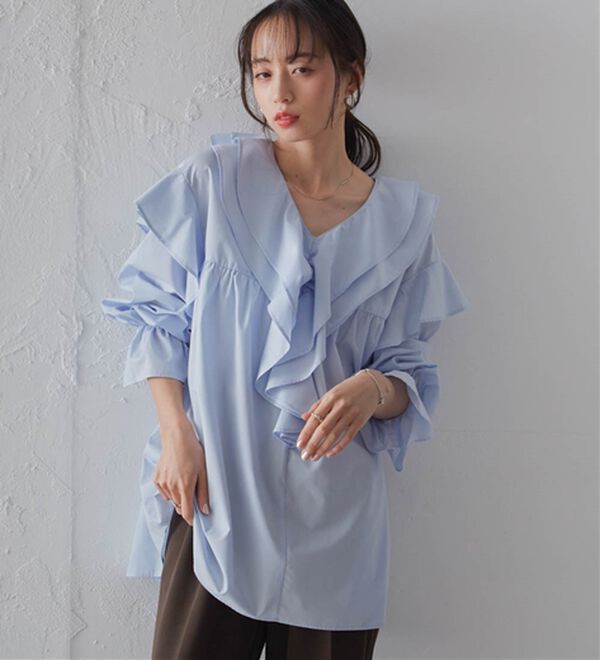 RANAN（ラナン）の「ビッグカラーフリルブラウス（ブラウス）」｜詳細画像