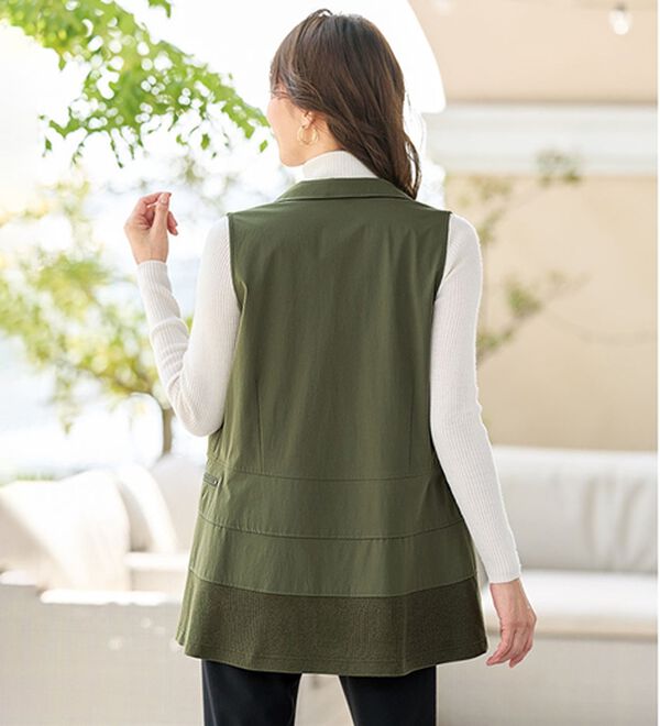 BELLUNA（ベルーナ）の「《持ち運びに便利！》ハイテンション素材リブ切替ベスト（ベスト）」｜詳細画像