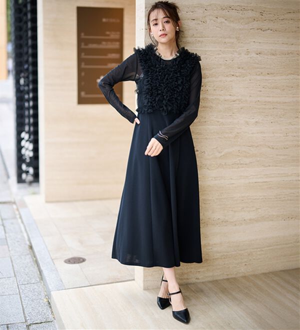 RANAN（ラナン）の「＜３点セット＞チュールフリルベストフレアワンピース（その他ワンピース）」｜詳細画像