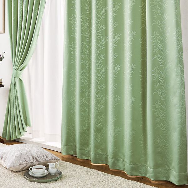 「簡単！素敵にコーディネート遮光＆機能レースカーテン「リーフ」（ドレープカーテン）」｜詳細画像