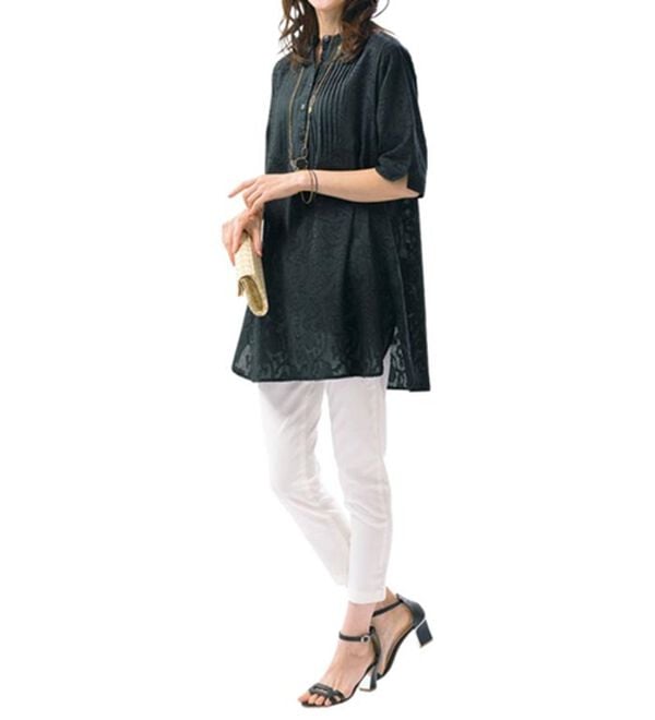 ルフラン（ルフラン）の「ジャカード素材の切替チュニック（チュニック）」｜詳細画像