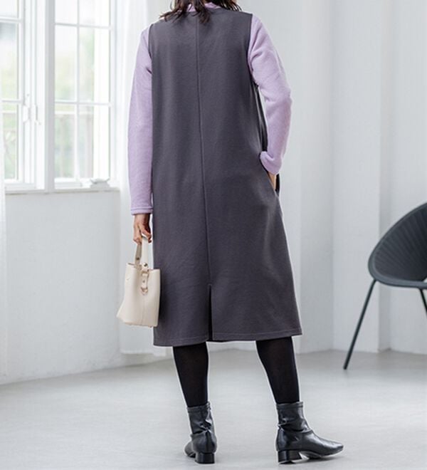 BELLUNA（ベルーナ）の「【選べる丈】シュッと体型カバー！ジャストフィットらくらくジャンパースカート（ジャンパースカート）」｜詳細画像