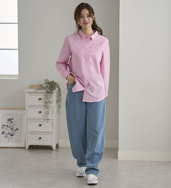 BELLUNA（ベルーナ）の「【ＰＯＬＯ　ＢＣＳ】オックス素材刺しゅうシャツ（シャツ）」｜詳細画像