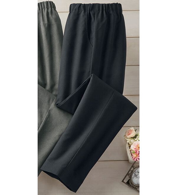 ルフラン（ルフラン）の「やさしさ設計　するっとはけるパンツ（フルレングスパンツ）」｜黒