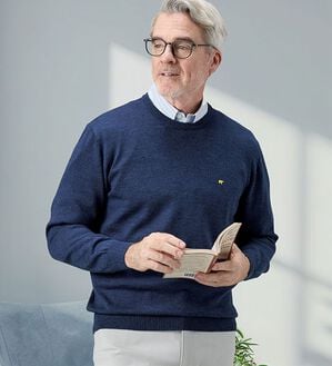 「＜ゴールデンベア＞メリノウールクルーネックセーター（メンズニット・セーター）」｜詳細画像