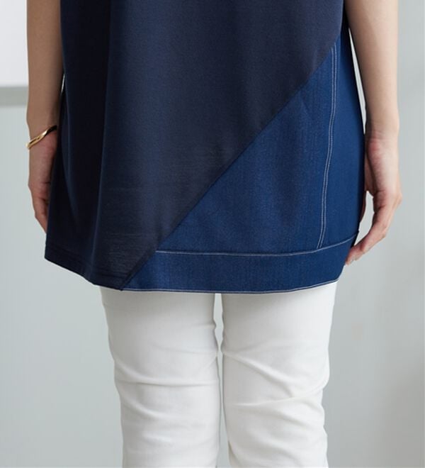 BELLUNA（ベルーナ）の「デニム切替デザインチュニック（チュニック）」｜詳細画像