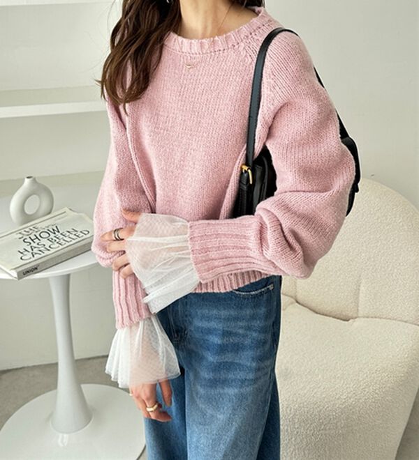 GeeRA（ジーラ）の「ボリュームスリーブショートニット（ニット・セーター）」｜詳細画像