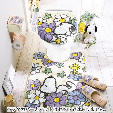 「お花いっぱいスヌーピートイレタリー（トイレマット）」