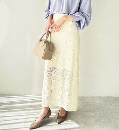 GeeRA（ジーラ）の「起毛レースタイトスカート（ロングスカート）」