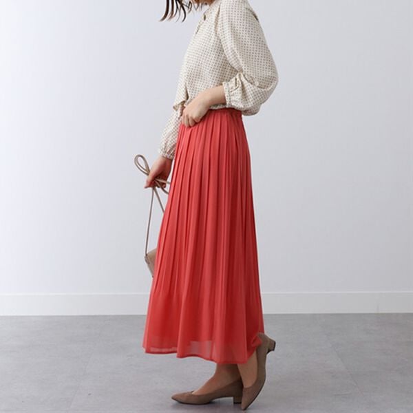 BELLUNA（ベルーナ）の「シフォンプリーツカラースカート（ロングスカート）」｜詳細画像