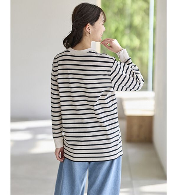 BELLUNA（ベルーナ）の「強撚綿１００％長袖プルオーバー（カットソー）」｜詳細画像