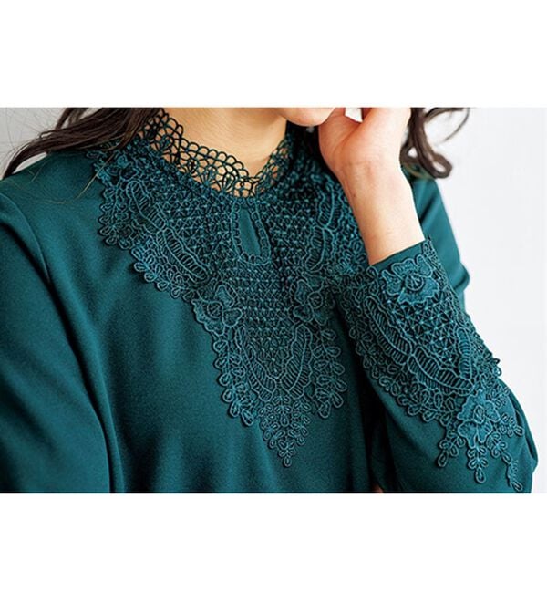 BELLUNA（ベルーナ）の「配色レース使い華やかチュニック（チュニック）」｜詳細画像