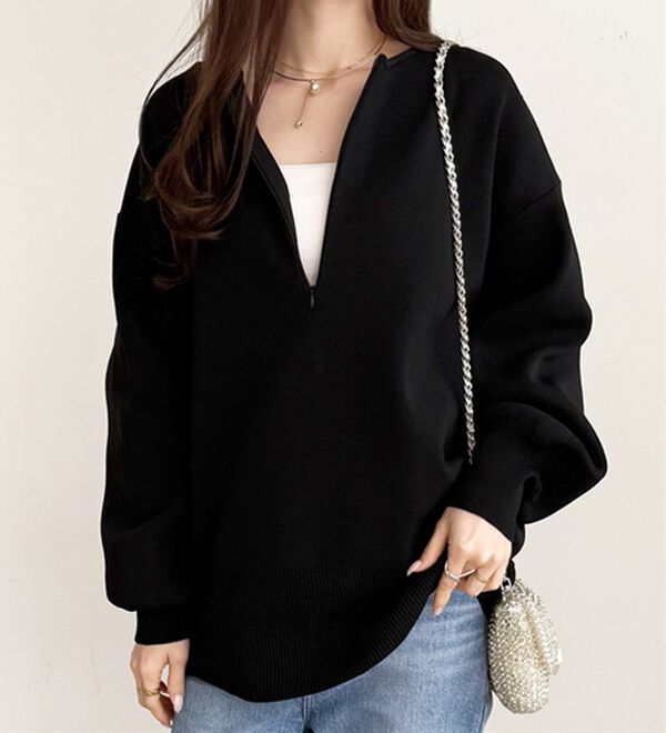 GeeRA（ジーラ）の「ハーフジップニットプルオーバー（ニット・セーター）」｜詳細画像