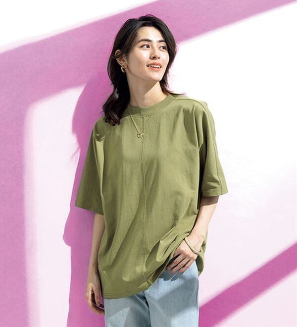 ルフラン（ルフラン）の「【４色組】機能付コットン天竺ドルマントップス（Tシャツ）」｜詳細画像