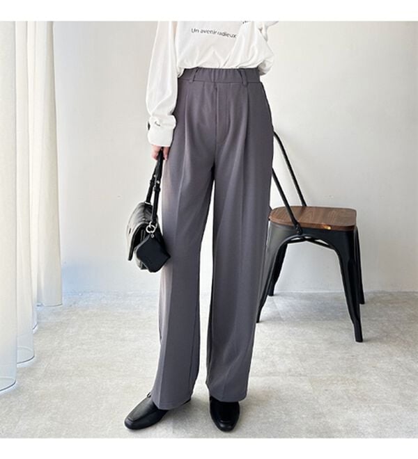 GeeRA（ジーラ）の「美脚魅せタックワイドスラックスパンツ（ワイドパンツ・ガウチョ）」｜詳細画像