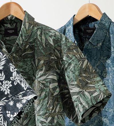 「大人デザインの涼感リゾートシャツ（メンズシャツ）」