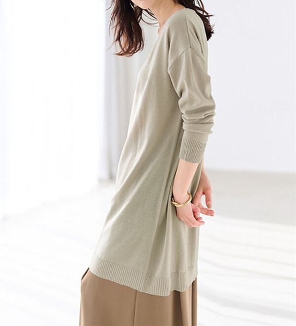 RANAN（ラナン）の「カシミヤタッチニットチュニックワンピース（チュニック）」｜詳細画像