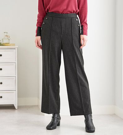 BELLUNA（ベルーナ）の「ストレッチ素材ボタン使いワイドパンツ（ワイドパンツ・ガウチョ）」