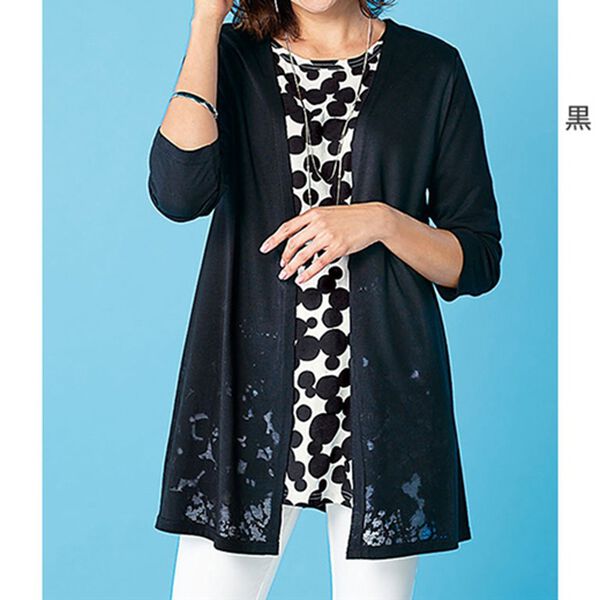 BELLUNA（ベルーナ）の「涼やか花柄オパールカーディガン（ニットカーディガン）」｜詳細画像