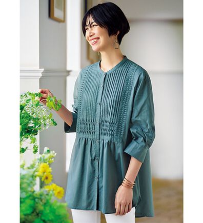 BELLUNA（ベルーナ）の「軽やかコットンピンタック使いチュニック（チュニック）」