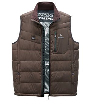 「＜ダンロップ・モータースポーツ＞秒・暖（すぐにあったか）ヒーター付ベスト（メンズベスト）」｜ブラウン