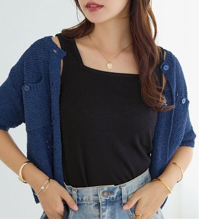 Viola e Viola（ヴィオラ エ ヴィオラ）の「保冷剤ポケット付スクエアタンクトップ（タンクトップ・キャミソール）」