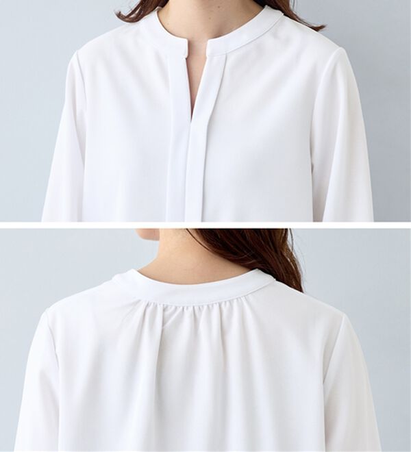 Viola e Viola（ヴィオラ エ ヴィオラ）の「【２点セット】入卒も！お仕事も！楽ちんスキッパーブラウス（ブラウススーツ）」｜詳細画像