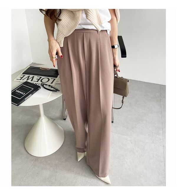 GeeRA（ジーラ）の「美脚魅せタックワイドスラックスパンツ（ワイドパンツ・ガウチョ）」｜詳細画像