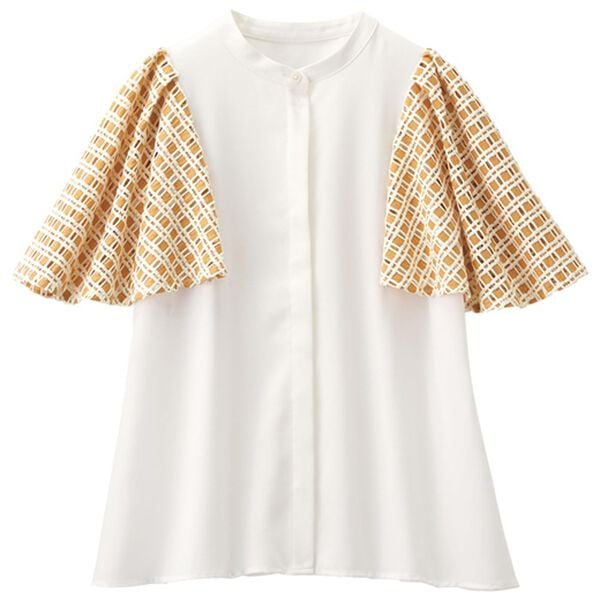 RANAN（ラナン）の「異素材スリーブブラウス（ブラウス）」｜詳細画像