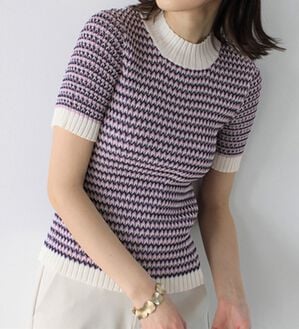 GeeRA（ジーラ）の「マルチカラーハイネックリブニット（ニット・セーター）」｜詳細画像