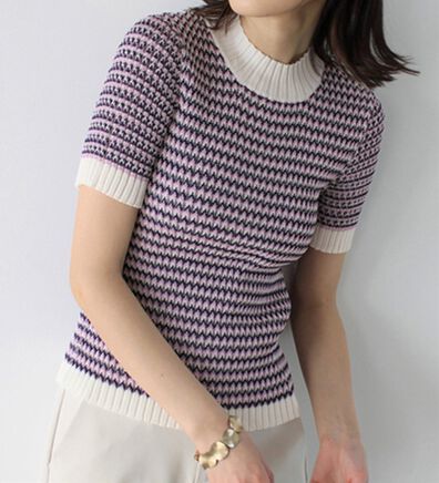 GeeRA（ジーラ）の「マルチカラーハイネックリブニット（ニット・セーター）」