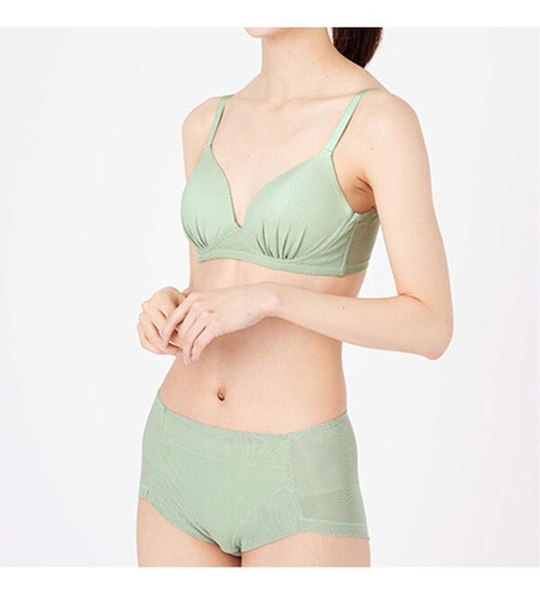 LAVIENNE（ラヴィエンヌ）の「【吸汗速乾】サラっとメッシュノンワイヤーブラ・ショーツ（別売）（ブラジャー）」｜詳細画像