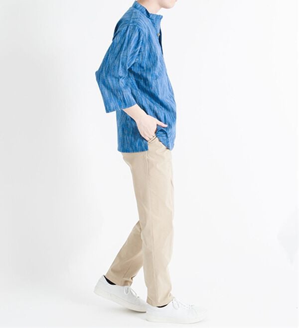 「ざっくり木綿のゆったりリラックスシャツ（メンズシャツ）」｜詳細画像