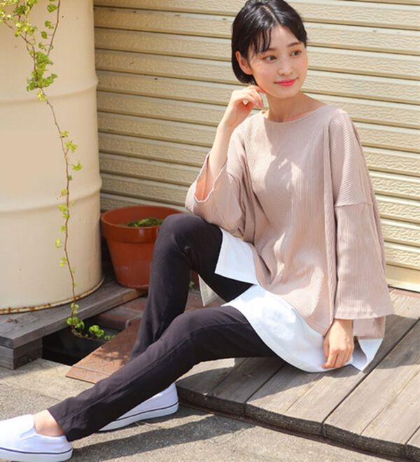 A HAPPY MARILYN（アハッピーマリリン）の「【Ｍ～８Ｌ】【選べる丈】のび～る ストレッチ ツイル 魔法の 美脚レギンスパンツ（スリム・スキニーパンツ）」｜詳細画像