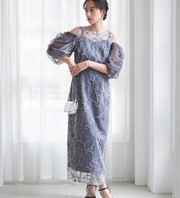 RANAN（ラナン）の「3way袖取り外し可能フェザーレースドレス（その他ワンピース）」｜詳細画像