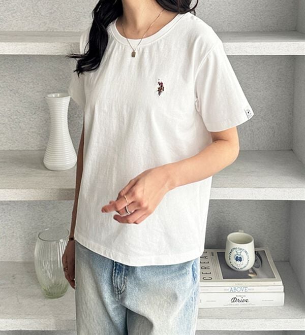 GeeRA（ジーラ）の「【ＵＳ．ＰＯＬＯ．ＡＳＳＮ】接触冷感ワンポイント刺繍Ｔシャツ（Tシャツ）」｜詳細画像