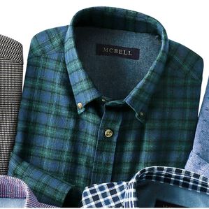 「＜マクベル＞新感覚大人の暖か起毛シャツ（メンズシャツ）」｜グリーン