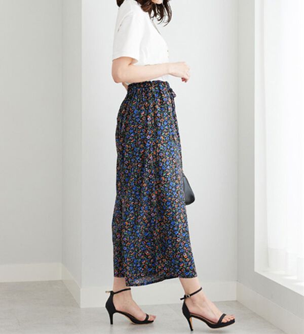 BELLUNA（ベルーナ）の「【接触冷感】レーヨン素材プリントワイドパンツ（ワイドパンツ・ガウチョ）」｜詳細画像