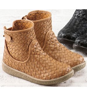 ルフラン（ルフラン）の「＜リン・クローバー＞やわらかメッシュのほっこりブーツ（ブーツ）」｜アプリコット