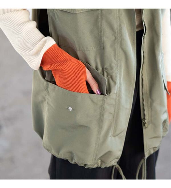 GeeRA（ジーラ）の「スタンドカラーミリタリーベスト（ベスト）」｜詳細画像