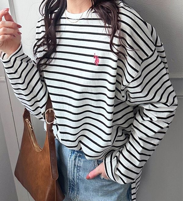 GeeRA（ジーラ）の「【Ｕ．Ｓ．ＰＯＬＯ ＡＳＳＮ】オーバーサイズ刺しゅうロンＴ（カットソー）」｜詳細画像