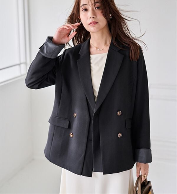 RANAN（ラナン）の「レイヤードデザインダブルジャケット（テーラードジャケット）」｜詳細画像