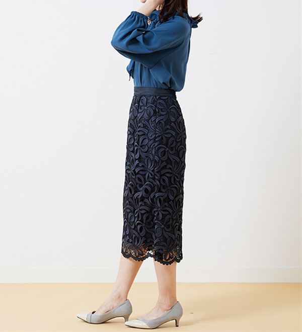 BELLUNA（ベルーナ）の「華やかリボンレーススカート（ロングスカート）」｜詳細画像