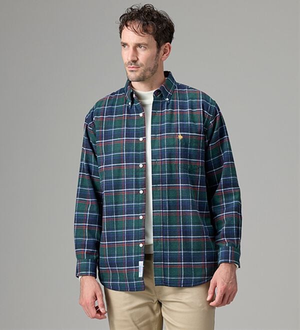 「＜ポロ・ビーシーエス＞裏ボアチェックシャツ（メンズシャツ）」｜詳細画像