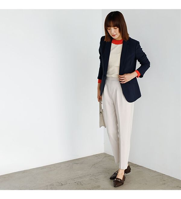 GeeRA（ジーラ）の「【ジャケット+2ボトム】洗えるストレッチ！ジャケット＆ブラウス＆パンツ＆スカートスーツセット（パンツスーツ）」｜詳細画像