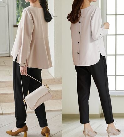 RANAN（ラナン）の「【選べるデザイン】楽してきれい見え！セットアップ（ワンピースセットスーツ）」