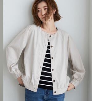 BELLUNA（ベルーナ）の「ビンテージ調ボタンデザインブルゾン（その他ジャケット）」｜アイボリー